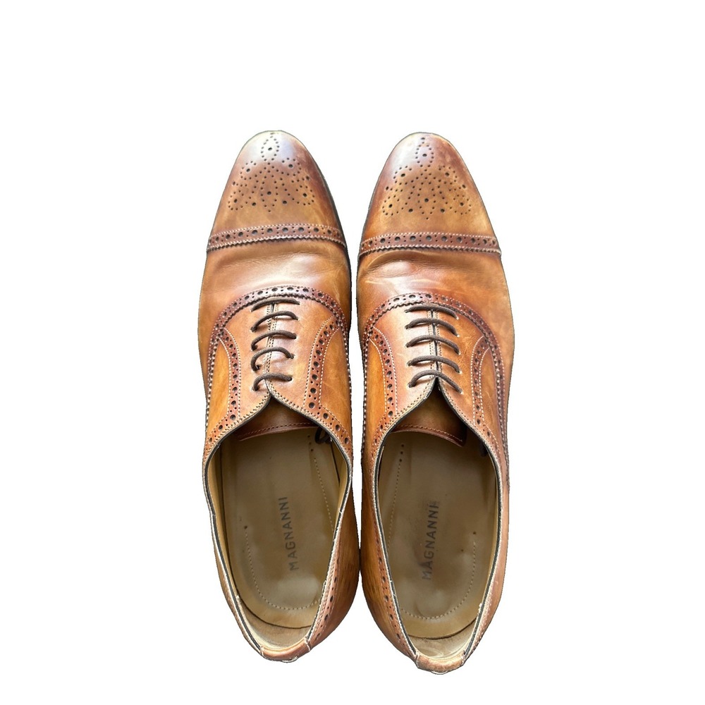 Magnanni Brown Cap Toe Oxford Shoes Mens Size 10 21228
